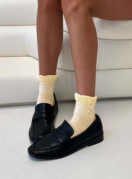 Ceyla Frill Socks Yellow Polka