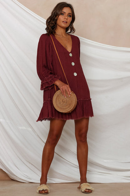 Chaumon Dress Maroon