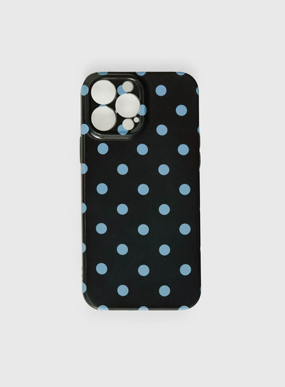 Ferrera iPhone Case Black / Blue Polka