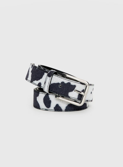 Double Back Faux Suede Belt Cow