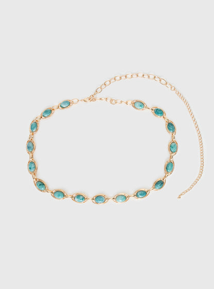 Made For Me Belt Gold / Aqua
