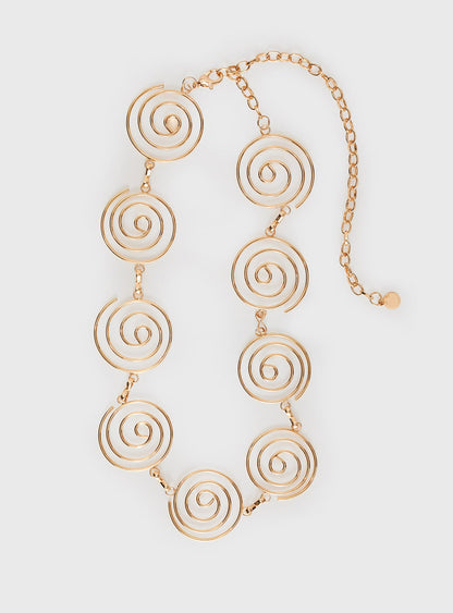 Hoston Spiral Chain Belt Gold