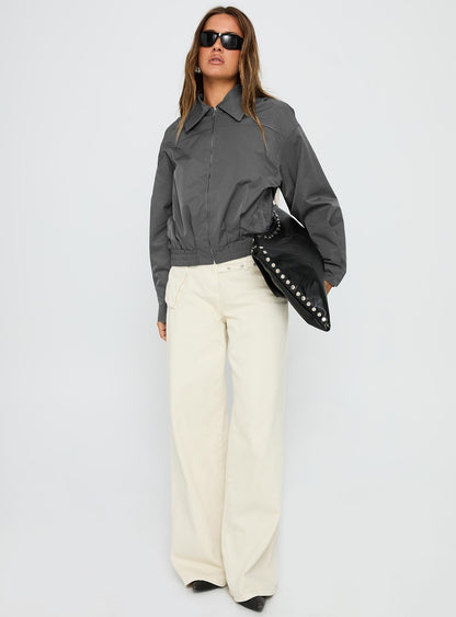 Call You Up Bomber Jacket Charcoal