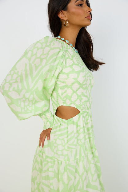 GIRL AND THE SUN Paloa Maxi Dress Lime Green