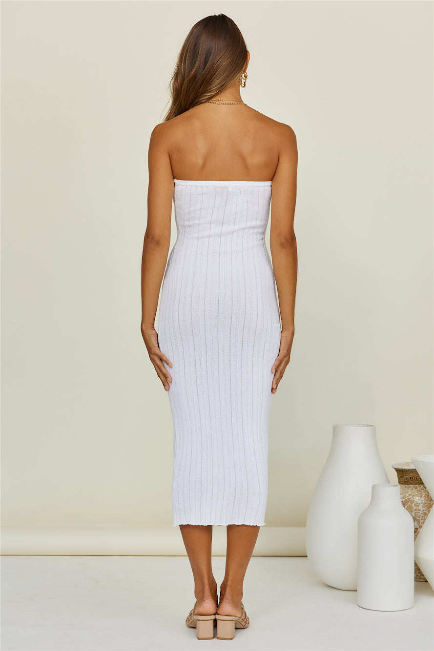SNDYS Baha Knit Midi Dress White