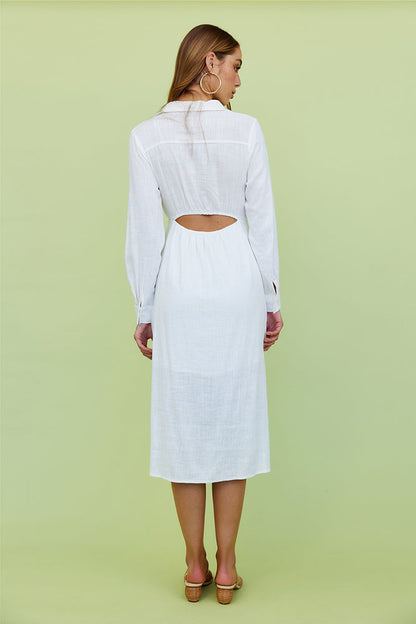 Nebular Midi Dress White