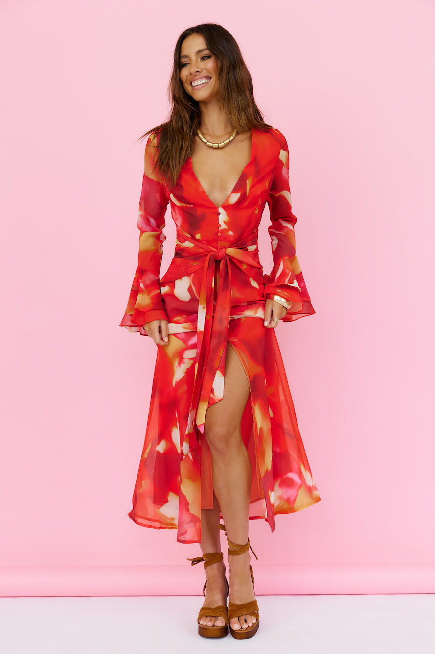 Around The Oasis Maxi Dress Red