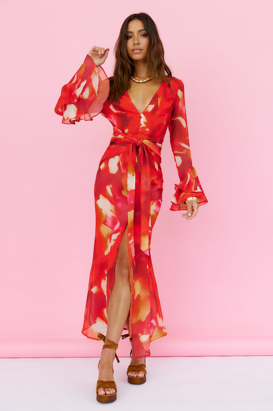 Around The Oasis Maxi Dress Red