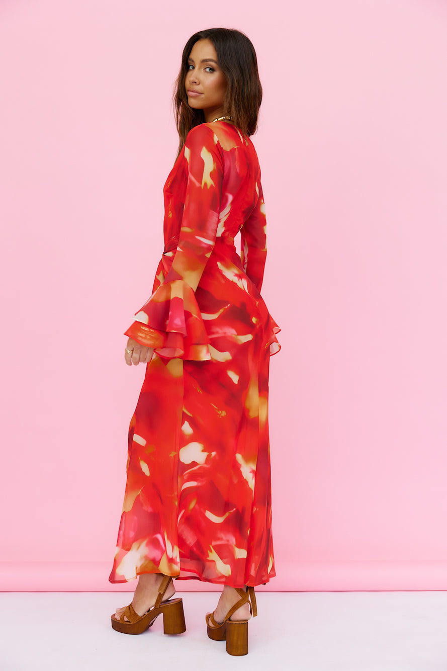 Around The Oasis Maxi Dress Red