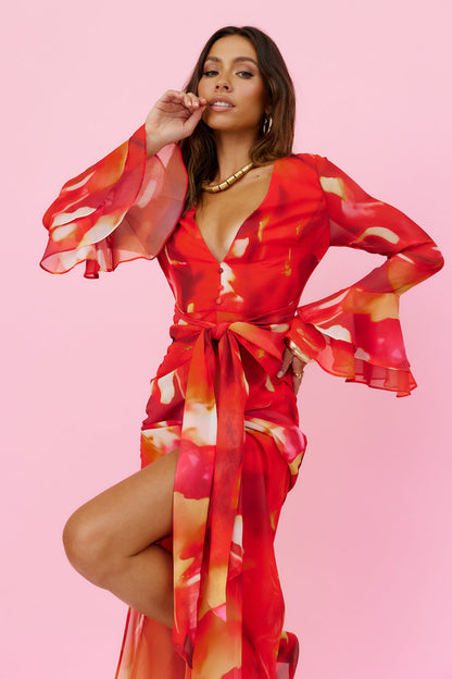 Around The Oasis Maxi Dress Red