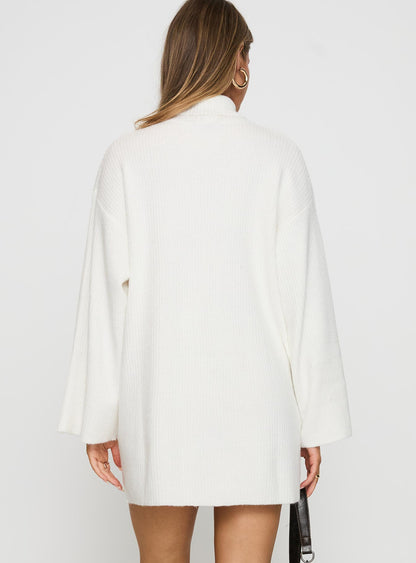 Sonelle Long Sleeve Knit Mini Dress White