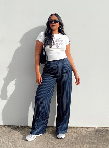 Archer Pants Pinstripe Navy
