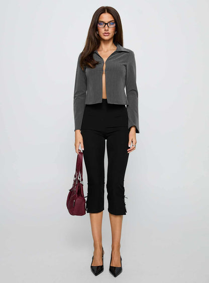 Around The Corner Long Sleeve Top Grey