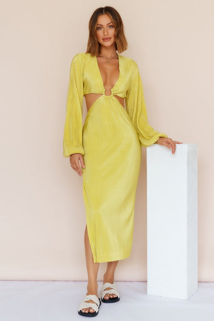RUNAWAY THE LABEL Freja Midi Dress Citrus