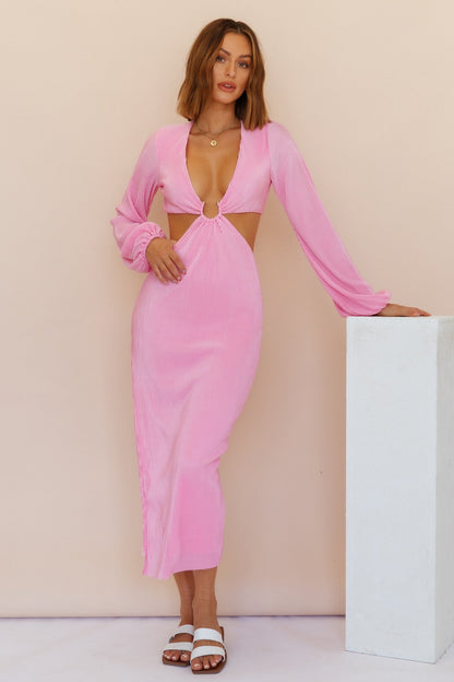 RUNAWAY THE LABEL Freja Midi Dress Bubblegum
