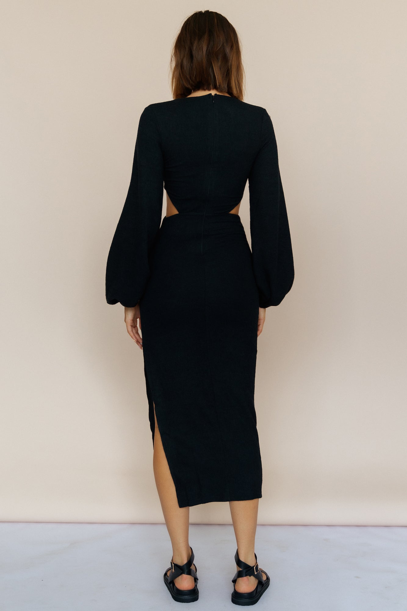 RUNAWAY THE LABEL Honor Midi Dress Black