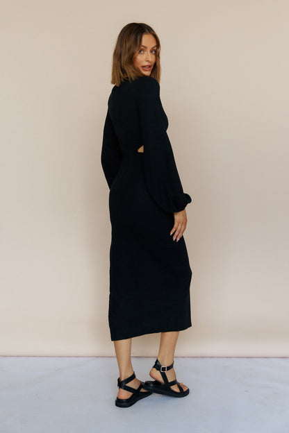 RUNAWAY THE LABEL Honor Midi Dress Black