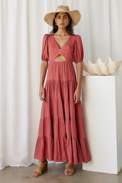 RUNAWAY THE LABEL Cedros Maxi Dress Terracotta