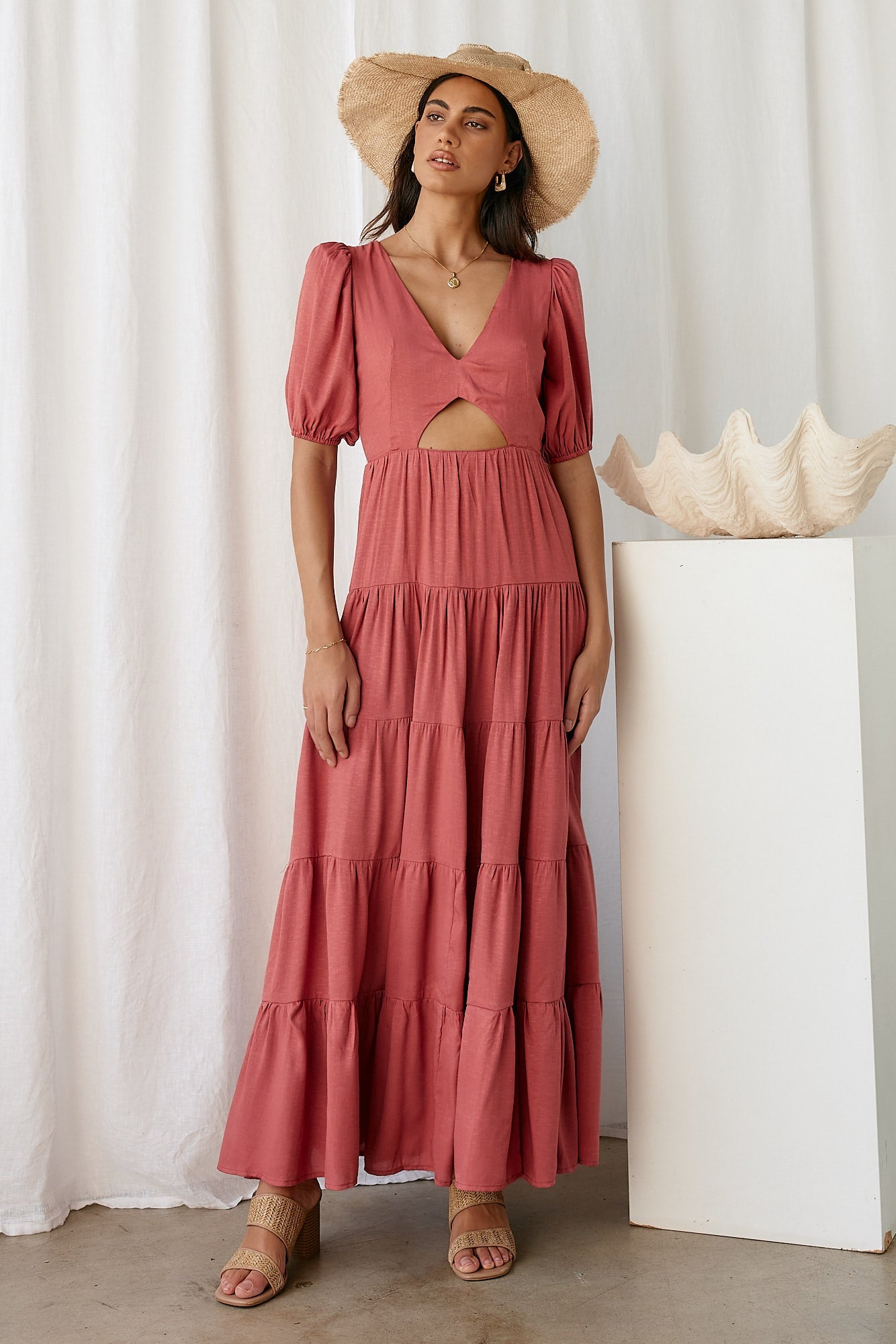 RUNAWAY THE LABEL Cedros Maxi Dress Terracotta