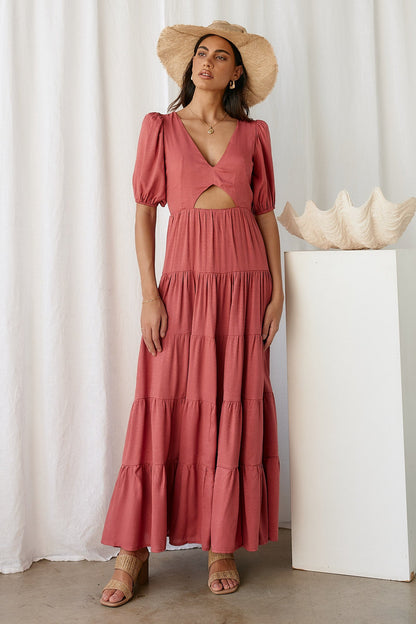 RUNAWAY THE LABEL Cedros Maxi Dress Terracotta