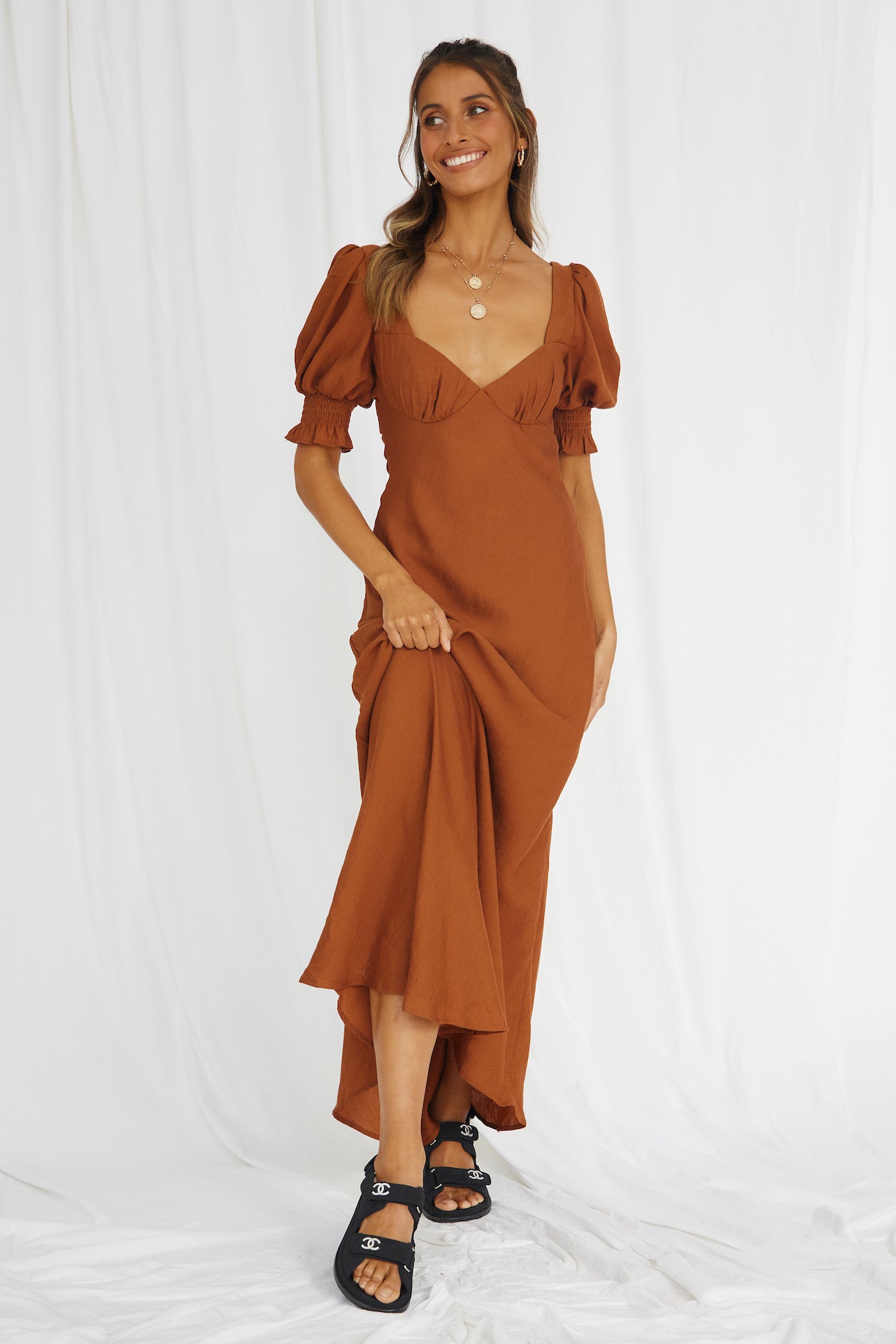 Calyx Maxi Dress Tan