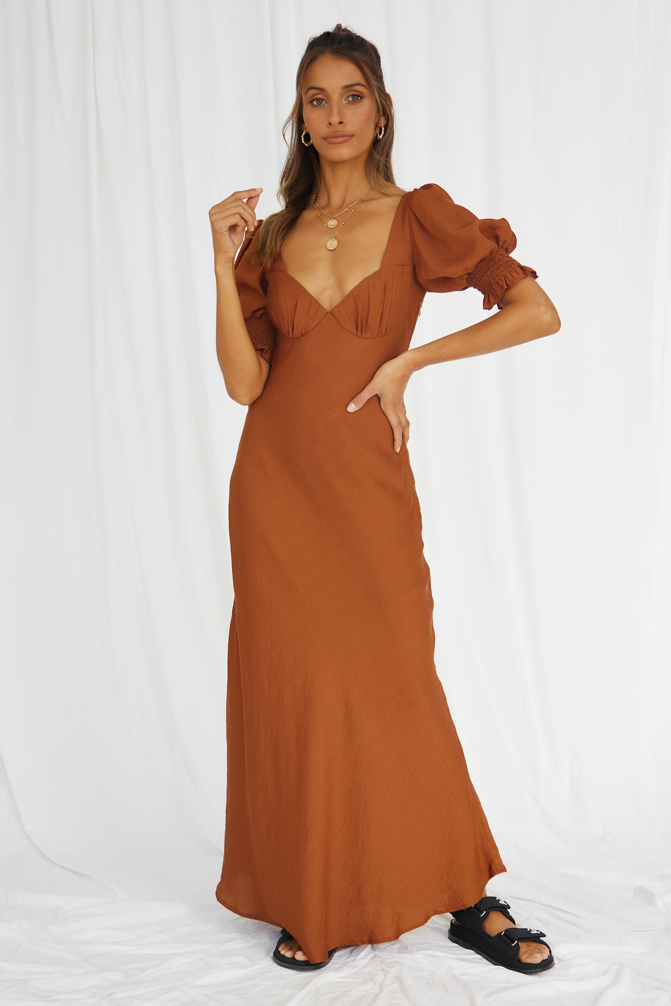 Calyx Maxi Dress Tan