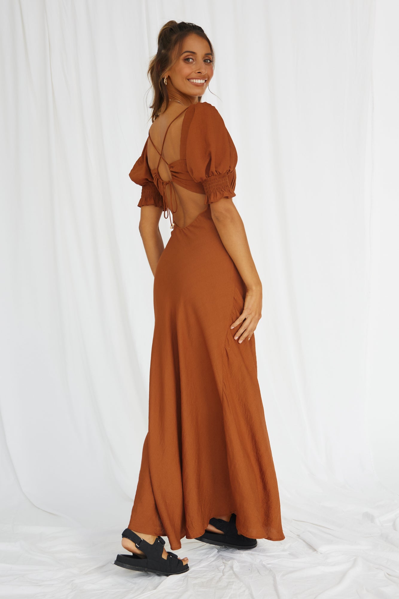 Calyx Maxi Dress Tan