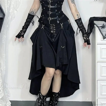 Acubi Black Swing A-line Skirt