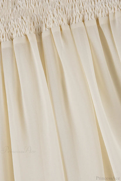 Elastic Waist Ruching A-Line Skirt