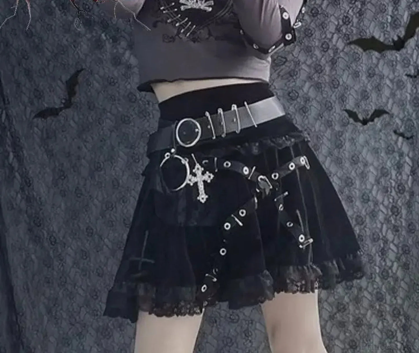 Embroidered Lace Half A-line Skirt