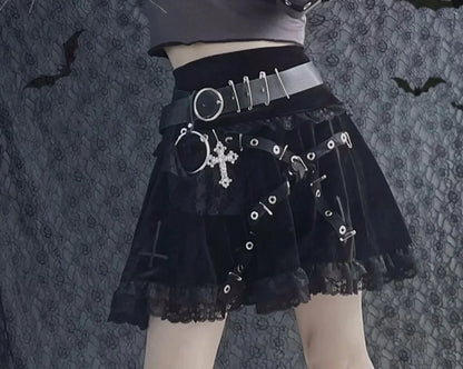 Embroidered Lace Half A-line Skirt