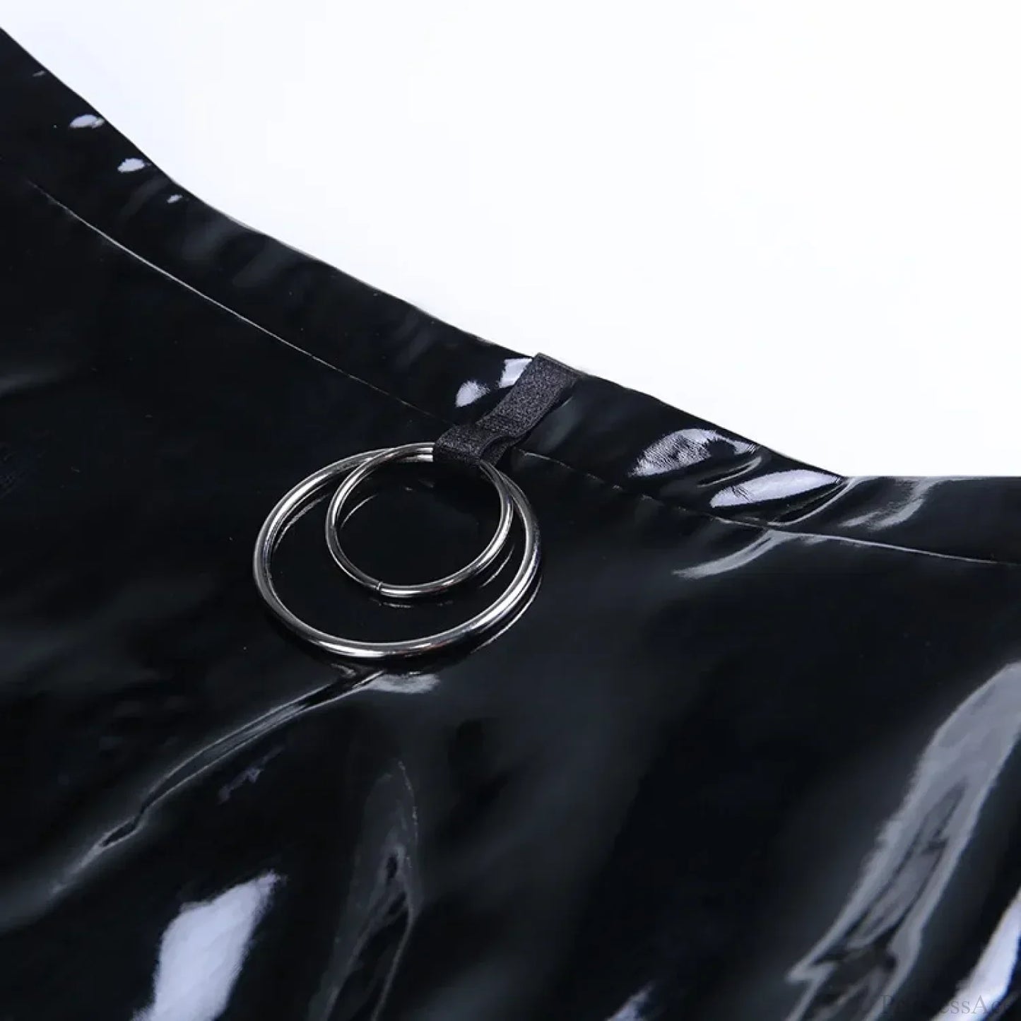 Faux Leather Hollow Out Skirt
