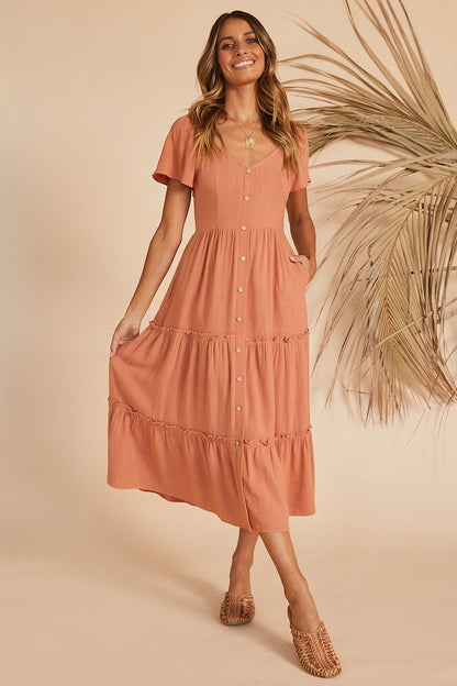 This Sweet Feeling Midi Dress Rose