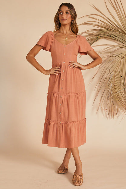 This Sweet Feeling Midi Dress Rose