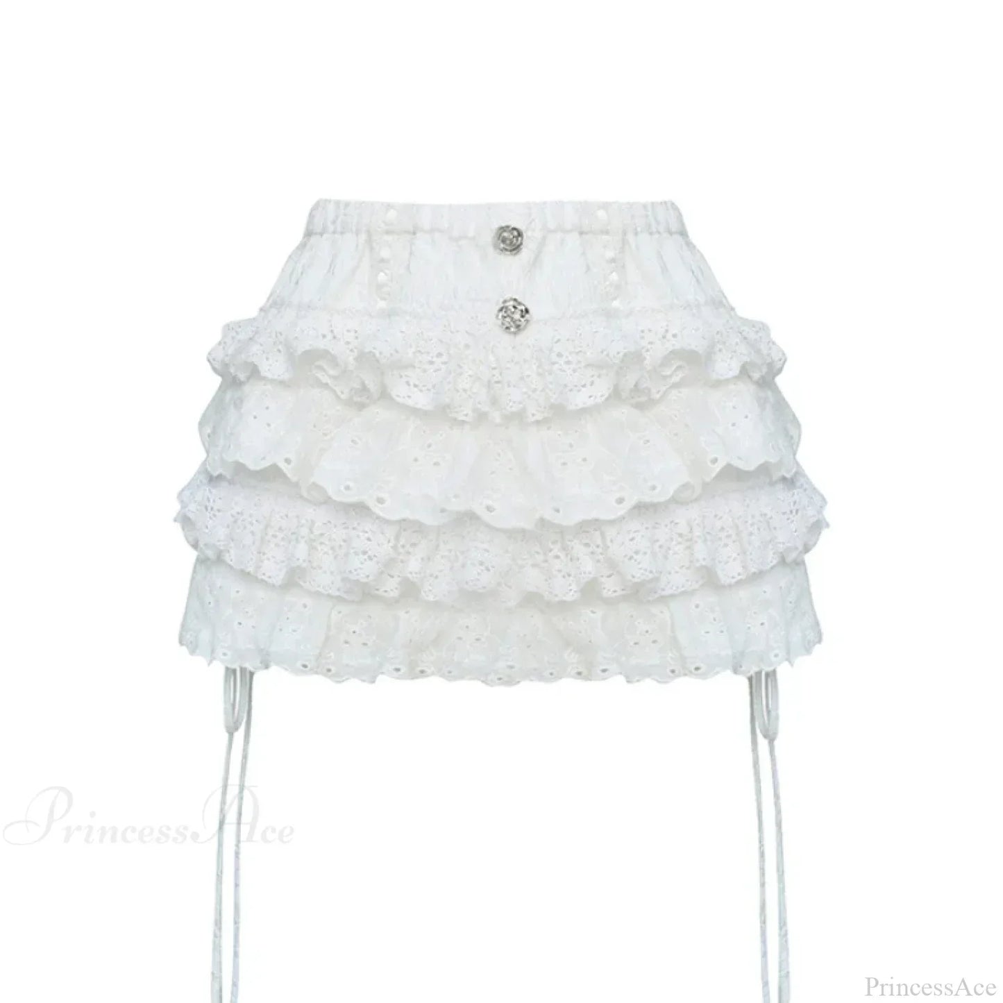 High Waist Cake Lace Vintage Skirt