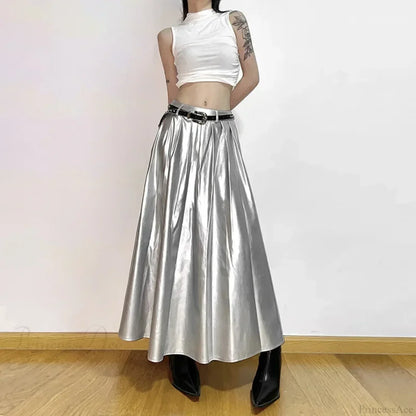 High Waist Pleated Cyberpunk Skirt