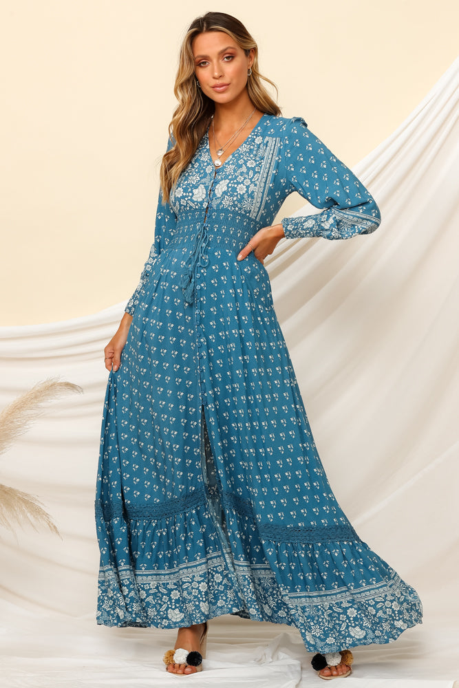 Spirit Of A Dreamer Maxi Dress Blue