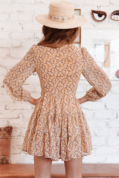 Hibiscus Dress Mustard