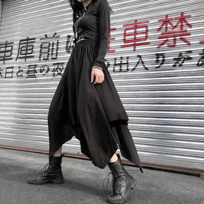 Irregular High Waist Long Skirt