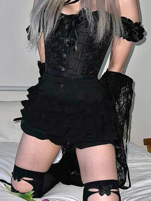 Patchwork Elevated Waist Skirt
