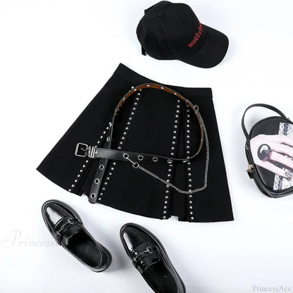 Punk Stud Retro Harajuku Skirt