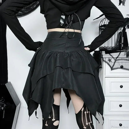 Solid Drawstring Ruched Mini Skirt