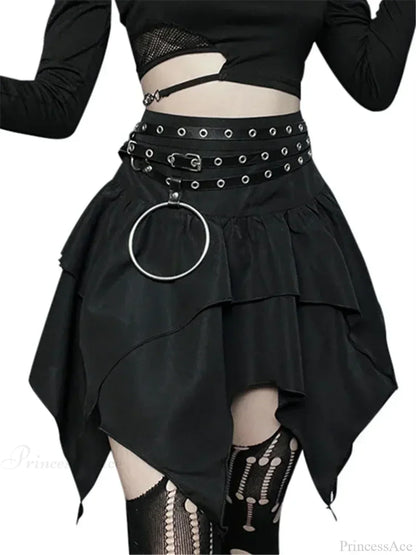Solid Drawstring Ruched Mini Skirt