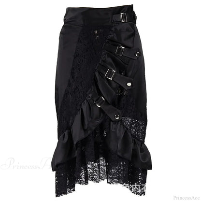 Victorian Satin Lace Floral Skirt