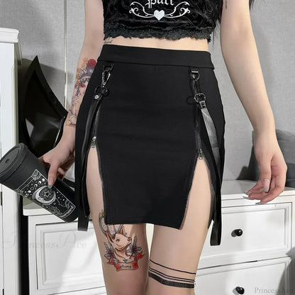 Zip Split High Waist Pencil Skirt